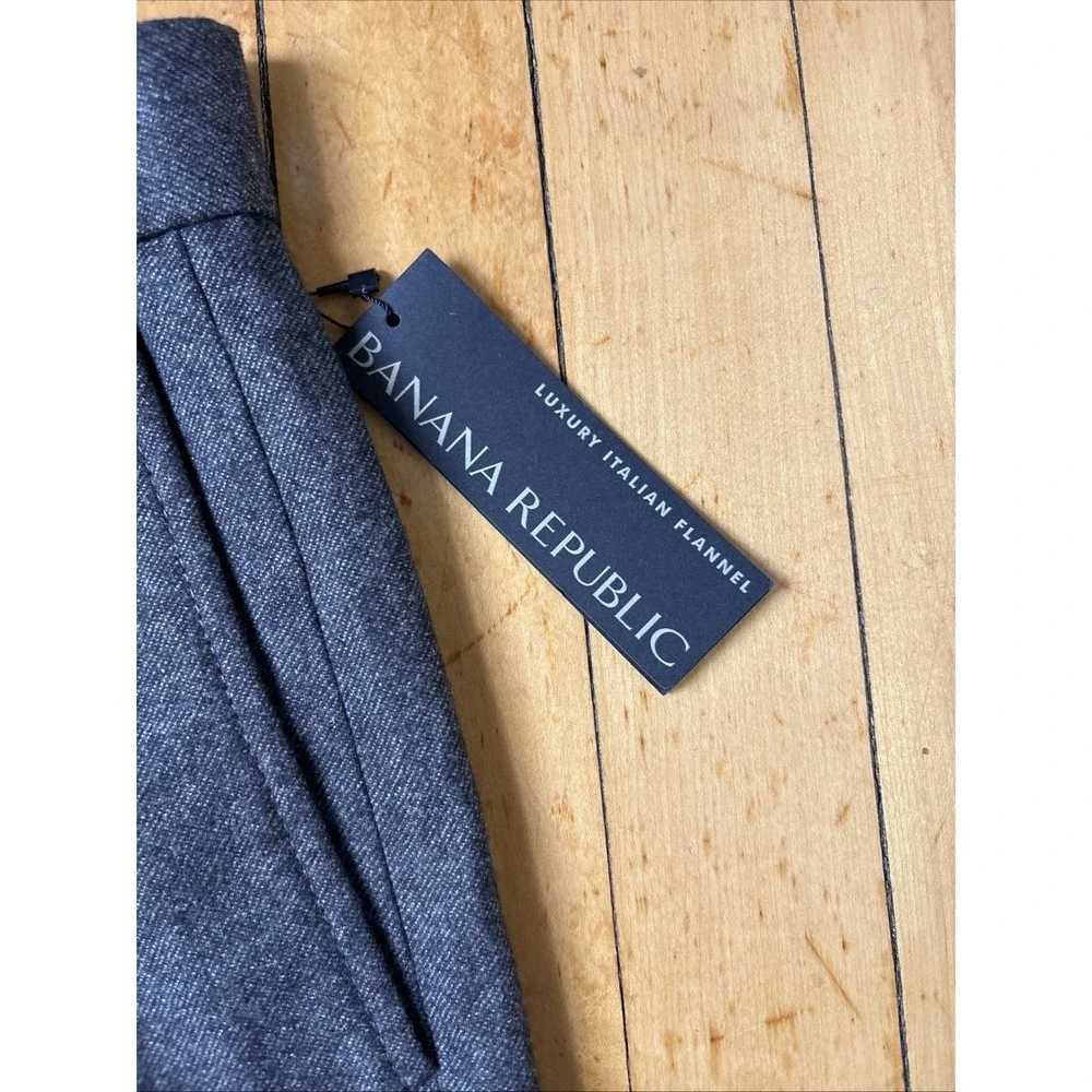 Banana Republic Emerson Pants Mens 31x34 Gray Straight Fit Nova Fides Wool Blend